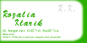 rozalia klarik business card